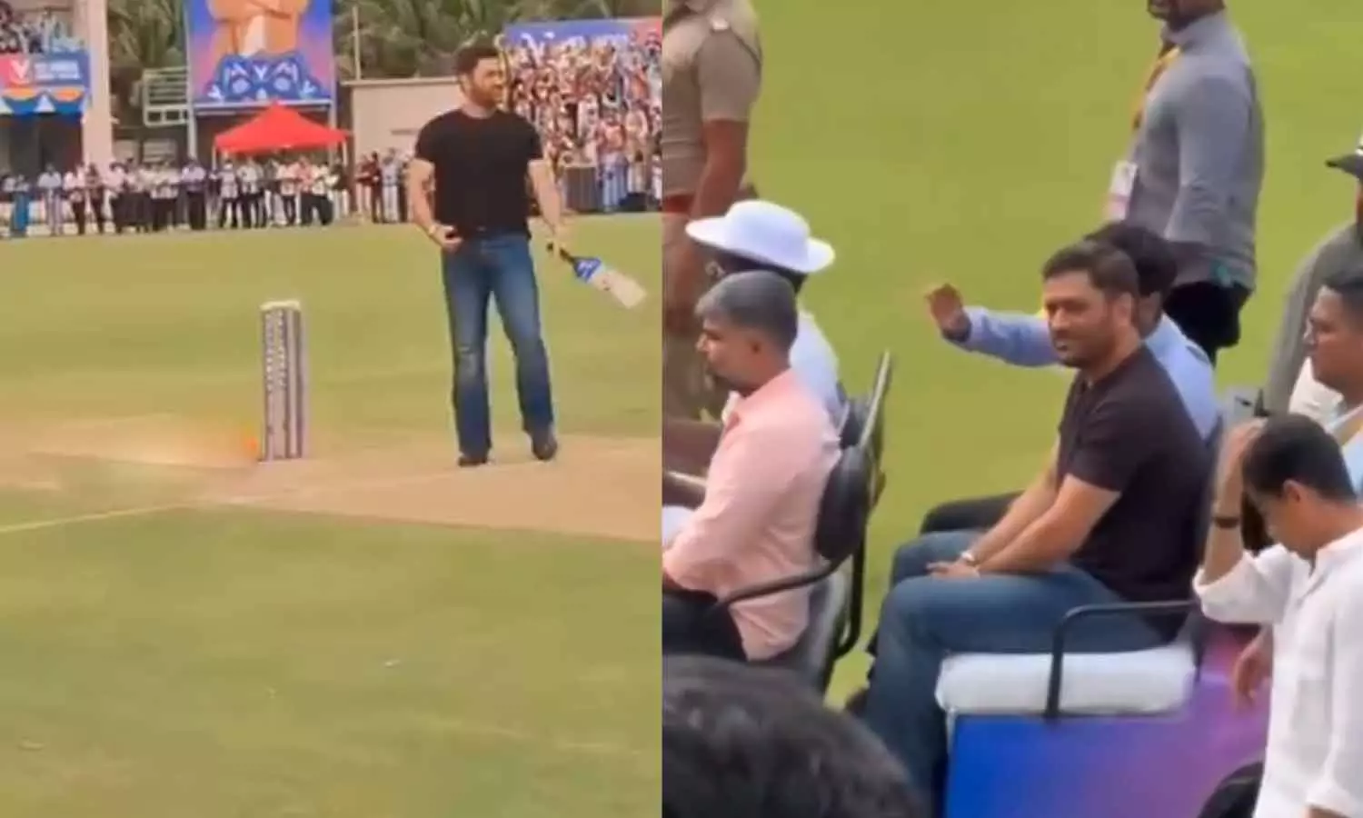 மதுரையில் கிரிக்கெட் மைதானத்தை திறந்து வைத்தார் தோனி- வைரல் வீடியோ