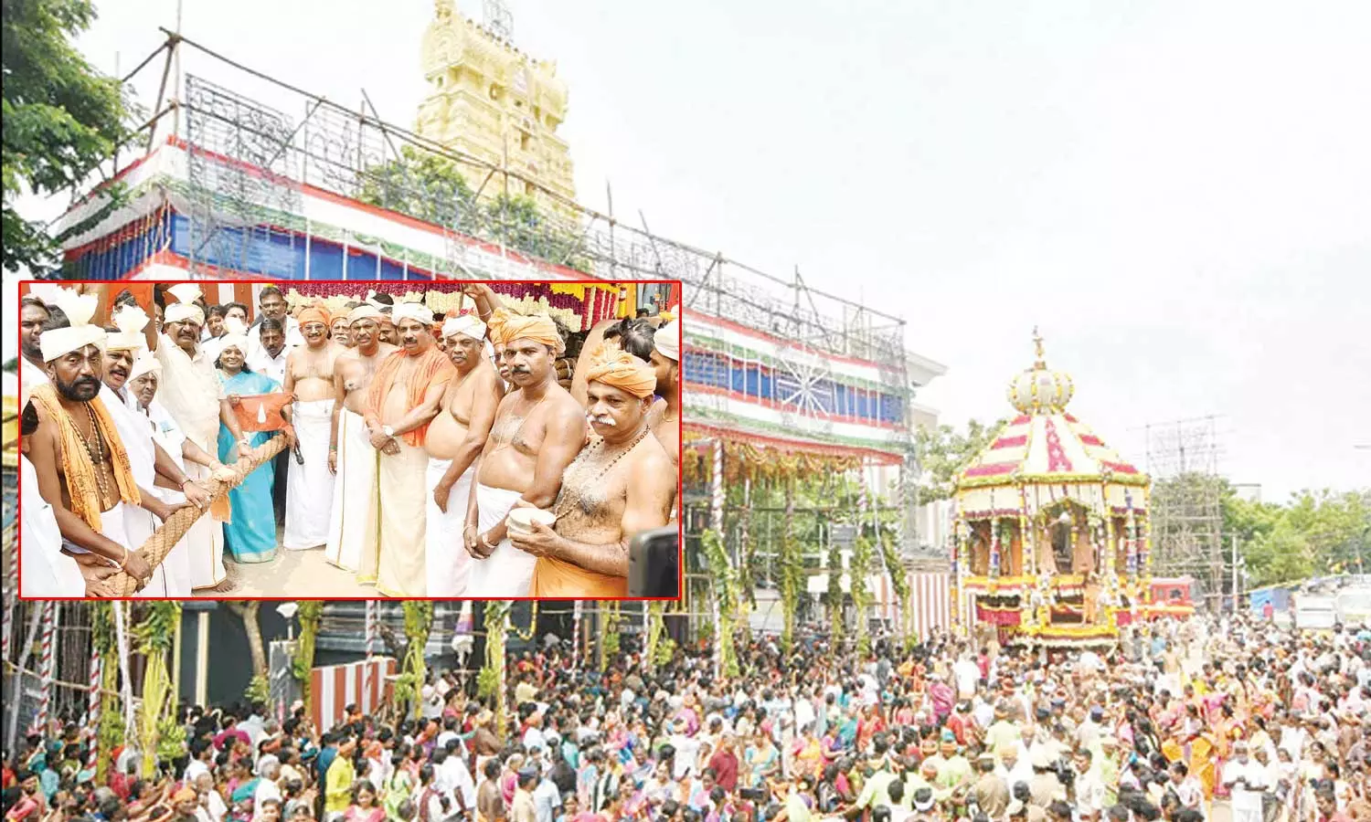 மணலி புதுநகர் அய்யா வைகுண்டசாமி கோவில் தேரோட்டம்: ஏராளமான பக்தர்கள் பங்கேற்பு