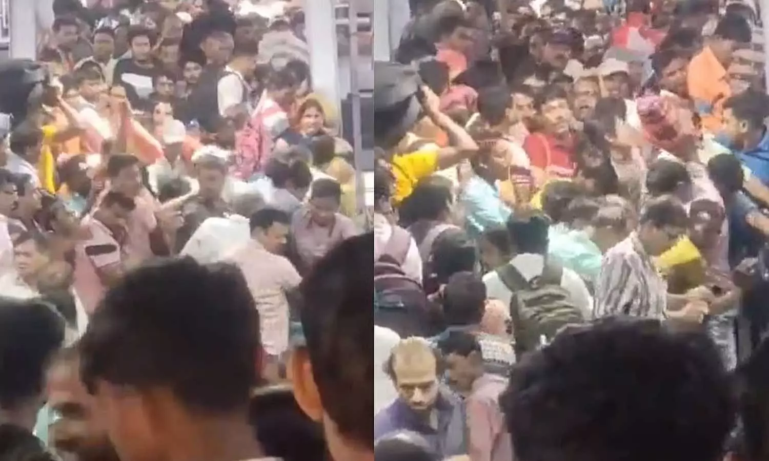 மேற்குவங்கம்: ரெயில் நிலையத்தில் ஏற்பட்ட கூட்டநெரிசலால் 8 பேர் காயம் - அதிர்ச்சி வீடியோ