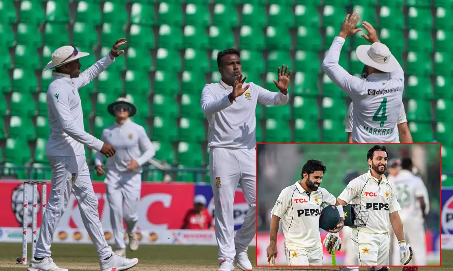 லாகூர் டெஸ்டில் முத்துசாமி 6 விக்கெட்- பாகிஸ்தான் முதல் இன்னிங்சில் 378-ல் ஆல்அவுட் லாகூர் டெஸ்டில் முத்துசாமி 6 விக்கெட்- பாகிஸ்தான் முதல் இன்னிங்சில் 378-ல் ஆல்அவுட்