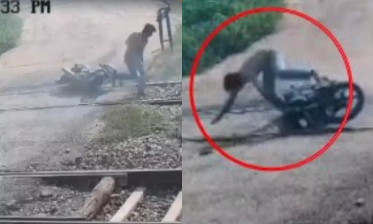 VIDEO: மூடிய ரெயில்வே கேட்டை கடக்க முயன்ற இளைஞர்.. ரெயில் மோதி பரிதாப பலி