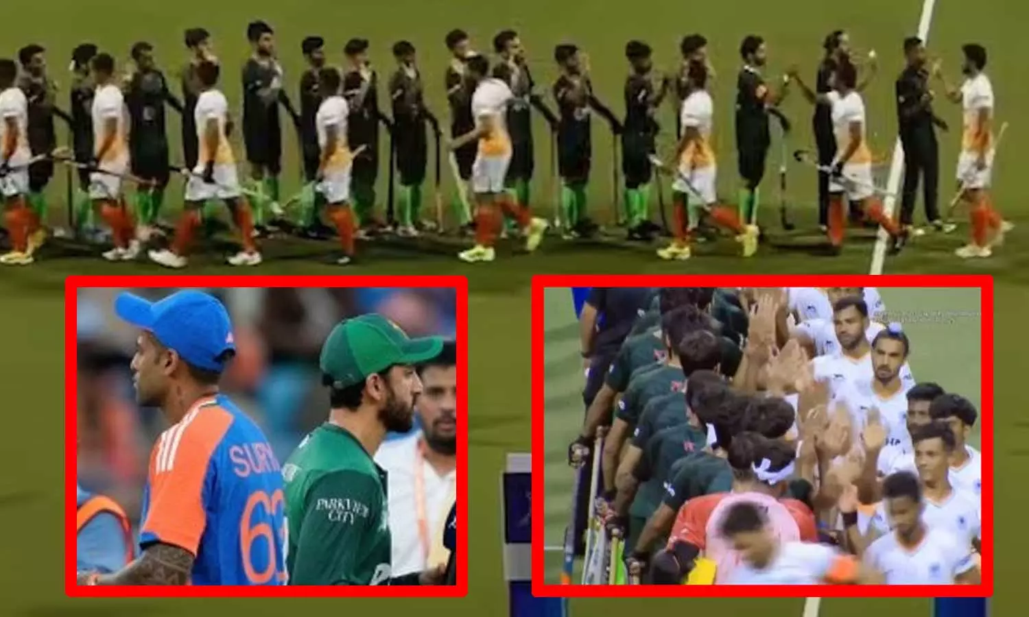 வெறுப்பை வென்ற ஹாக்கி விளையாட்டு.... ஹைபை செய்துகொண்ட இந்தியா - பாகிஸ்தான் வீரர்கள்