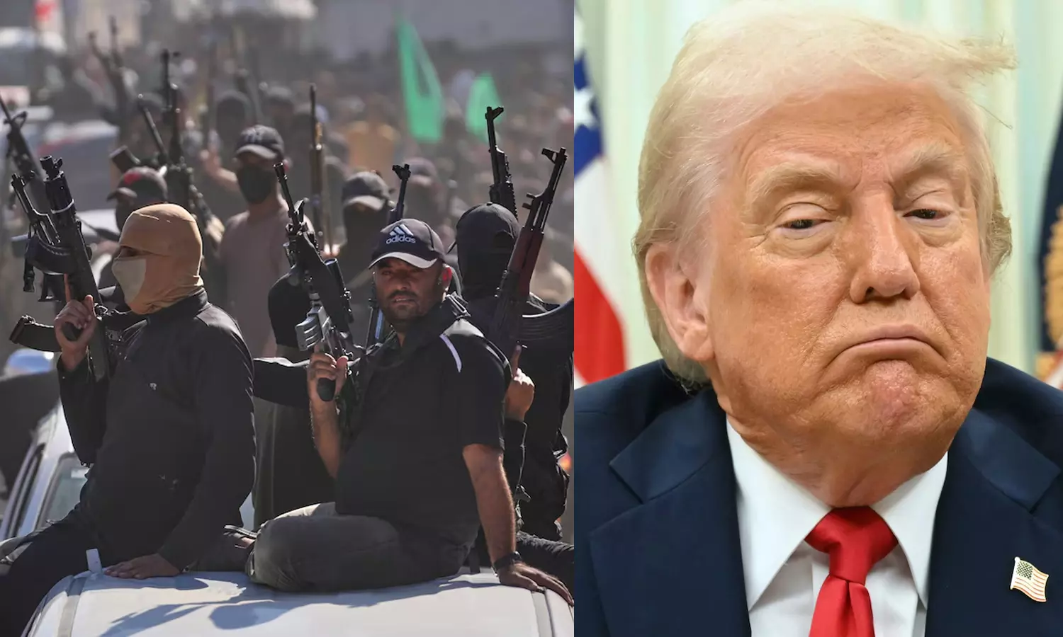 ஆயுதங்களை கைவிட டிரம்ப் எச்சரித்த நிலையில், பொதுவெளியில் 6 பேரை சுட்டுக்கொன்ற ஹமாஸ்