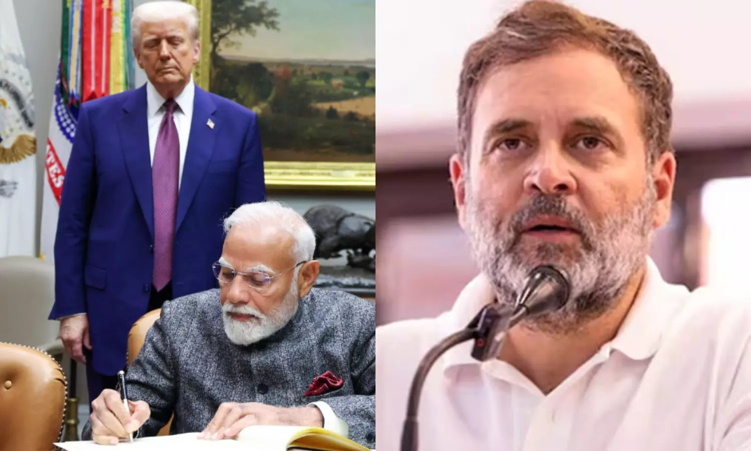 டிரம்பை கண்டு பயப்படும் பிரதமர் மோடி - 5 உதாரணங்களை அடுக்கி ராகுல் விமர்சனம் டிரம்பை கண்டு பயப்படும் பிரதமர் மோடி - 5 உதாரணங்களை அடுக்கி ராகுல் விமர்சனம்