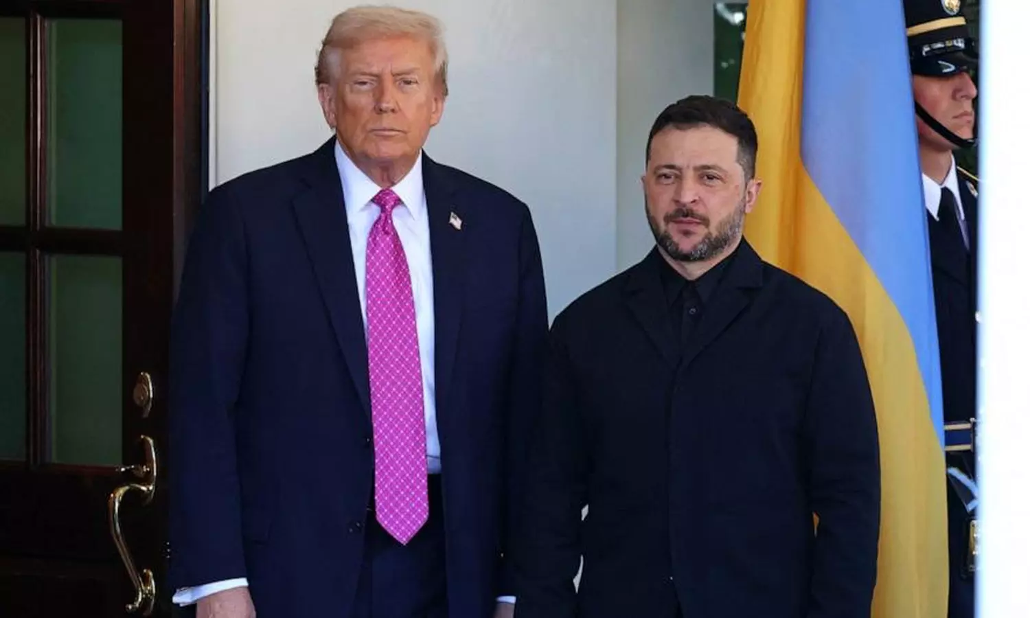 வெள்ளை மாளிகை வந்த உக்ரைன் அதிபரை உற்சாகமாக வரவேற்ற அதிபர் டிரம்ப்