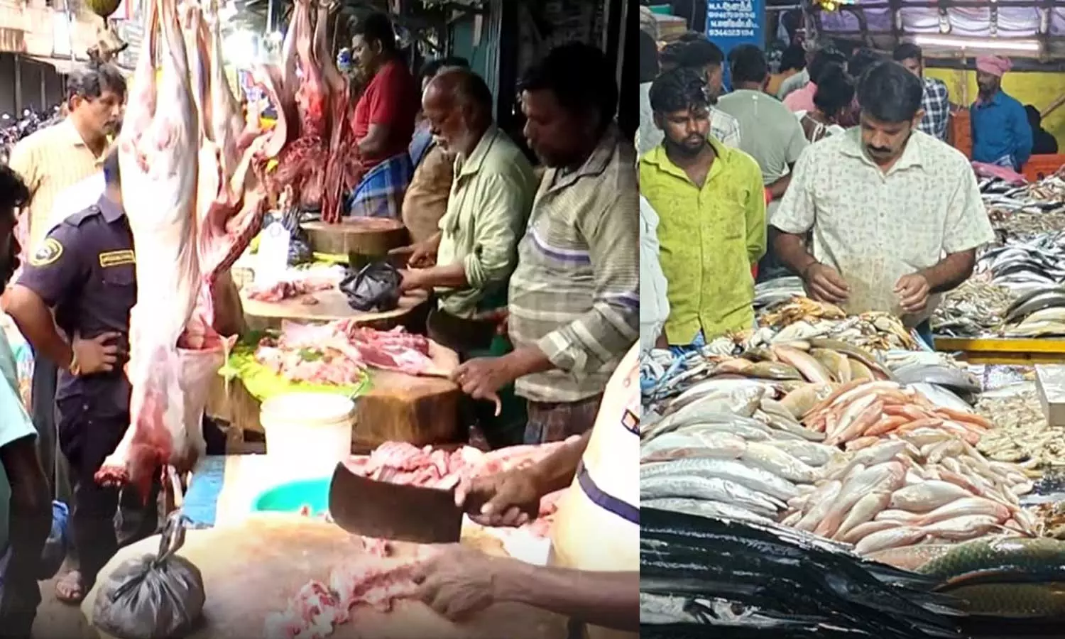 தீபாவளி கொண்டாட்டம் - இறைச்சி கடைகளில் குவிந்த மக்கள்