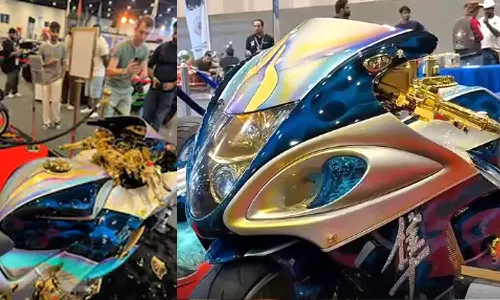 முழுவதும் தங்கத்தாலான சுசுகி நிறுவனத்தின் சூப்பர் பைக் - விலை எவ்வளவு தெரியுமா?