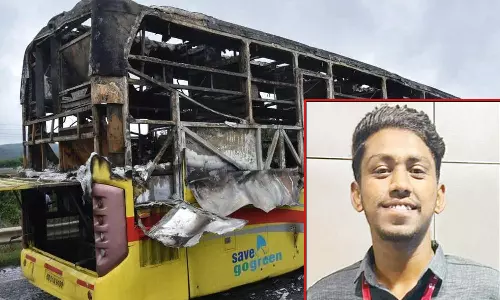 ஆந்திரா ஆம்னி பஸ் தீ விபத்தில் திருப்பூர் வாலிபர் பலி- நேர்காணலுக்கு சென்ற போது உயிரிழந்த சோகம்