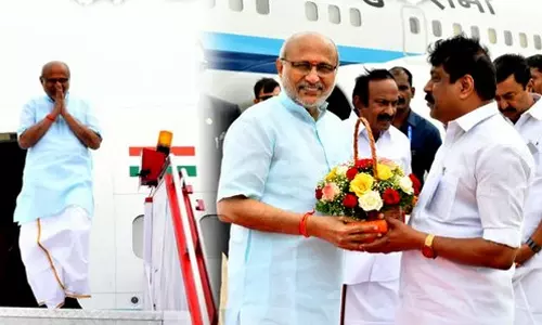 கோவை வந்த துணை ஜனாதிபதி சி.பி.ராதாகிருஷ்ணனுக்கு உற்சாக வரவேற்பு