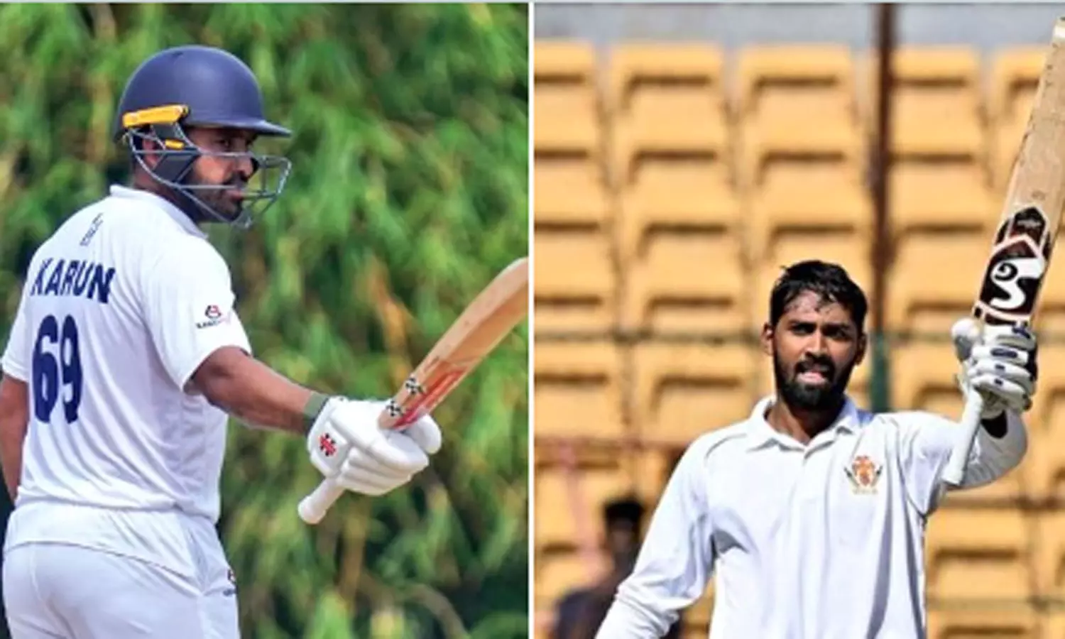 ரஞ்சி டிராபியில் இரட்டை சதமடித்த கருண் நாயர், ரவிச்சந்திரன்: கர்நாடக அணி 586 ரன் குவிப்பு