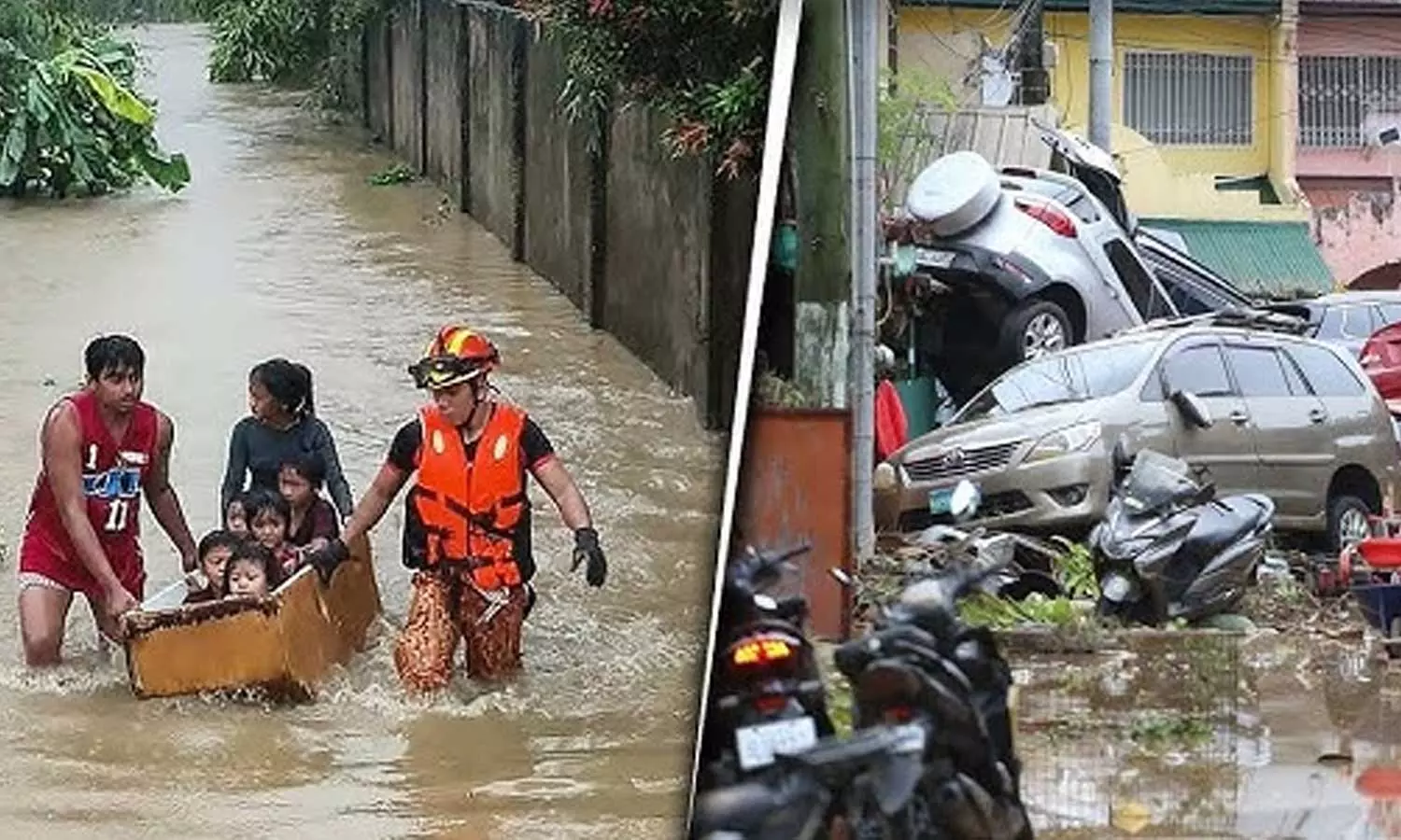 பிலிப்பைன்ஸ் நாட்டை தாக்கிய கல்மேகி சூறாவளி - வெள்ளத்தில் சிக்கி 40 பேர் உயிரிழப்பு