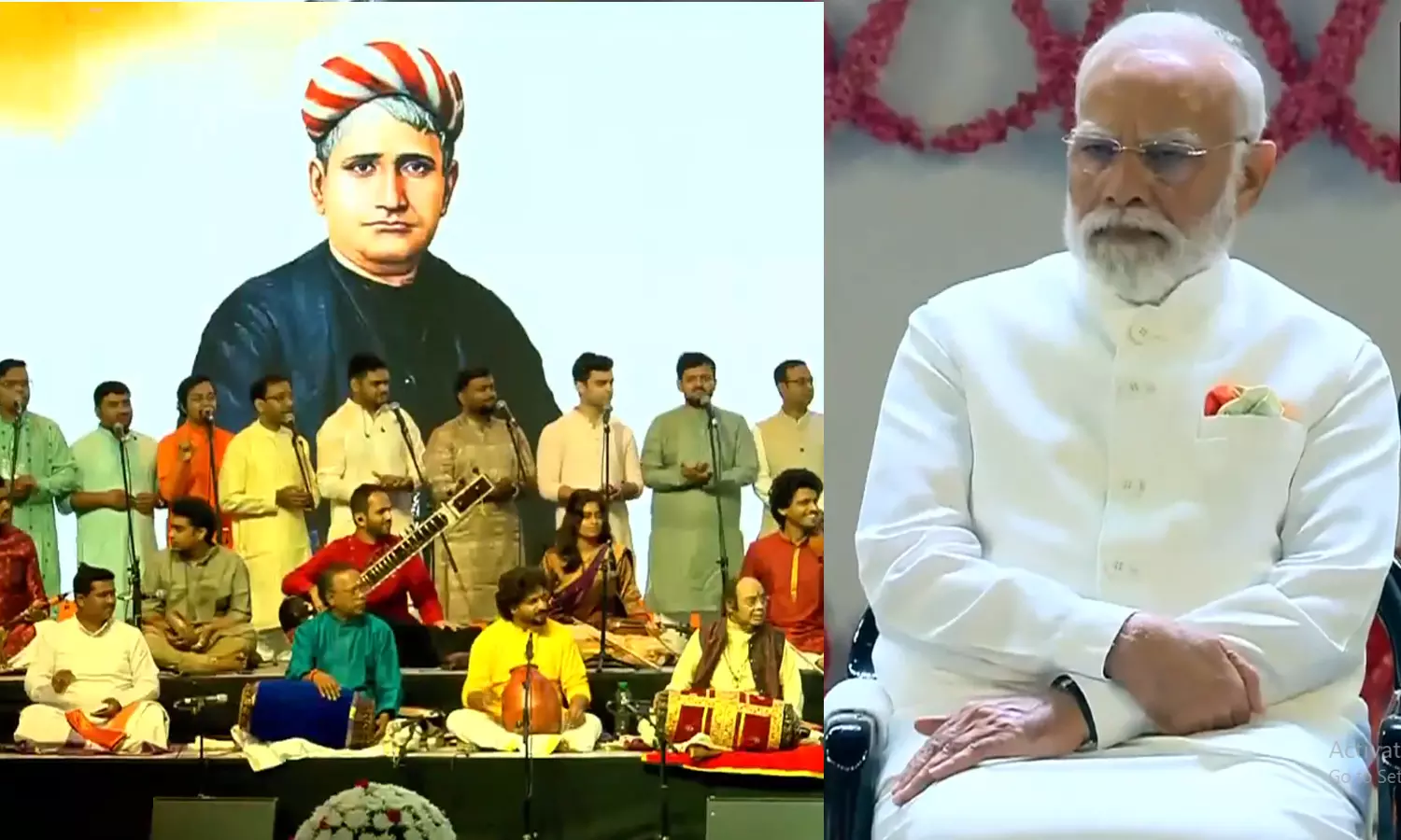 வந்தே மாதரம் 150 ஆண்டுகள் கொண்டாட்டம்- இசை நிகழ்ச்சியை ரசித்து பார்த்த பிரதமர் மோடி