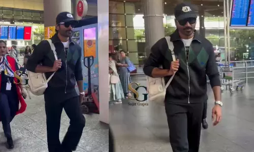 தேரே இஷ்க் மே ப்ரோமோசனுக்காக மும்பை பறந்த தனுஷ்..!