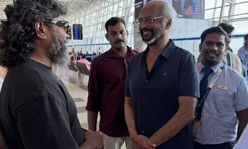 புதிய படத்தில் இணைவார்களா!... சென்னை விமான நிலையத்தில் ரஜினிகாந்த் - பா.ரஞ்சித் சந்திப்பு