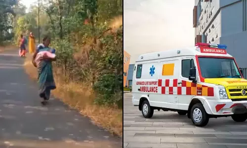 பிறந்த குழந்தையுடன் இளம்பெண்ணை நடுவழியில் இறக்கிவிட்டு சென்ற ஆம்புலன்ஸ் ஓட்டுநர்... 2 கி.மீ நடந்தே சென்ற அவலம்!