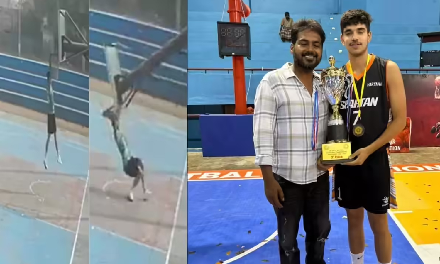 அரியானாவில் பயிற்சியின்போது கூடைப்பந்து கம்பம் சரிந்து வீரர் பலி