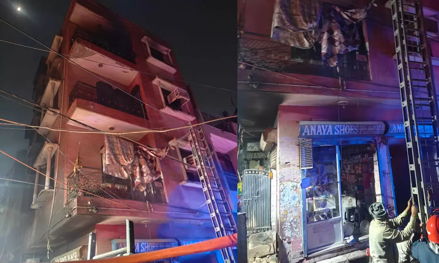 டெல்லியில் 4 மாடி கட்டிடத்தில் தீவிபத்து..  4 பேர் உயிரிழப்பு