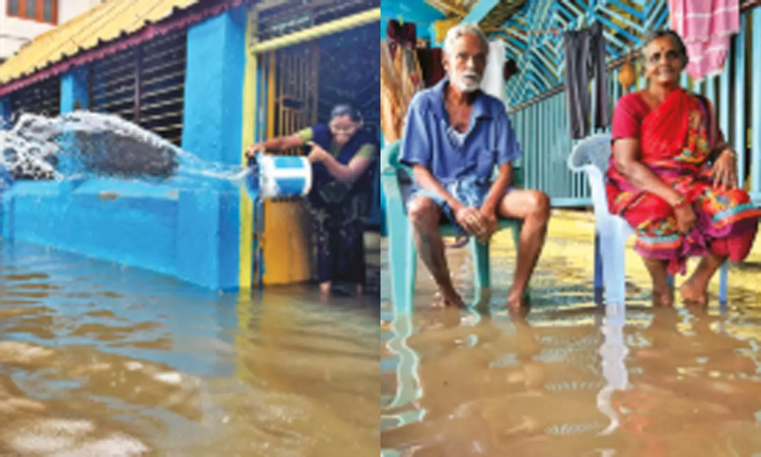 நாகையில் வீடுகளில் புகுந்த மழை வெள்ளம்