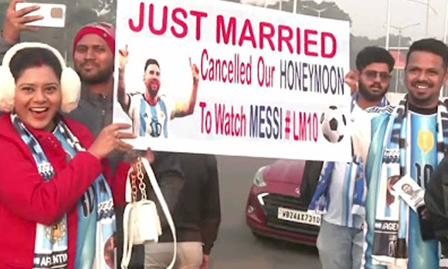 மெஸ்ஸியை பார்க்க தேனிலவை ரத்து செய்த தம்பதி