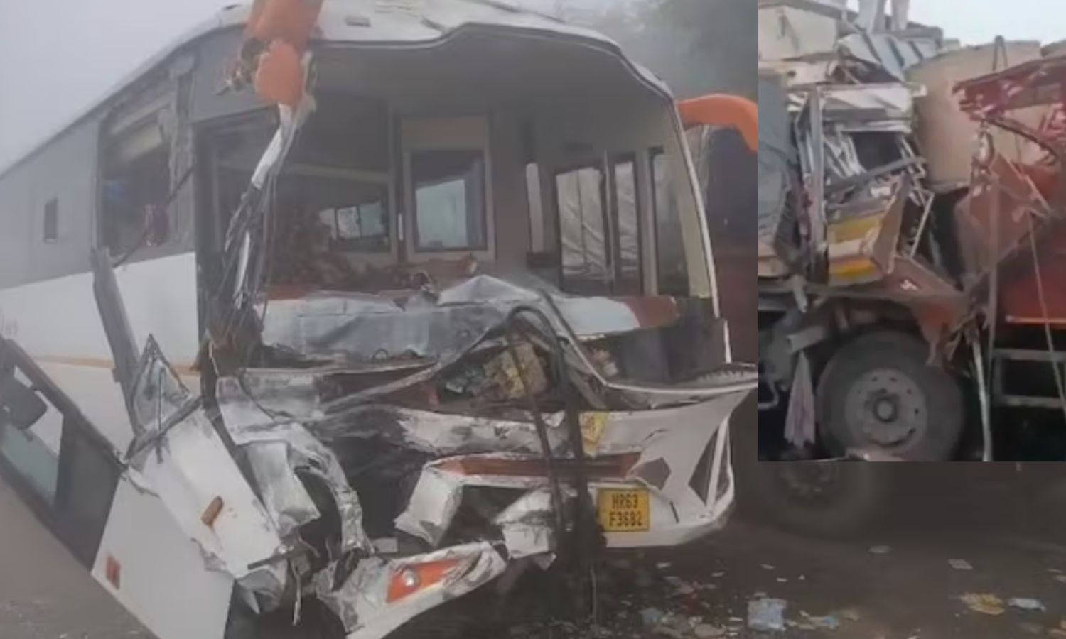 அரியானா நெடுஞ்சாலைகளை மூடிய மூடுபனி.. 40 வாகனங்கள் ஒன்றுடன் ஒன்று மோதி விபத்து