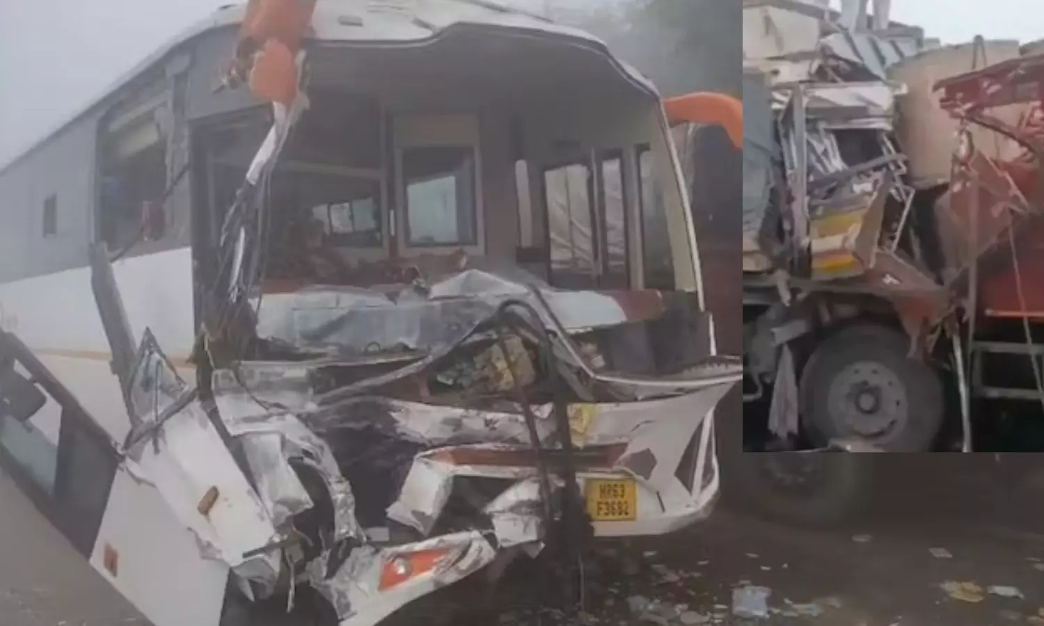 அரியானா நெடுஞ்சாலைகளை மூடிய மூடுபனி.. 40 வாகனங்கள் ஒன்றுடன் ஒன்று மோதி விபத்து அரியானா நெடுஞ்சாலைகளை மூடிய மூடுபனி.. 40 வாகனங்கள் ஒன்றுடன் ஒன்று மோதி விபத்து