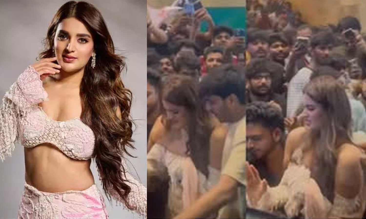 கட்டுக்கடங்காத கூட்டம்... நடிகை நிதி அகர்வாலிடம் அத்துமீறிய ரசிகர்கள் - அதிர்ச்சி வீடியோ