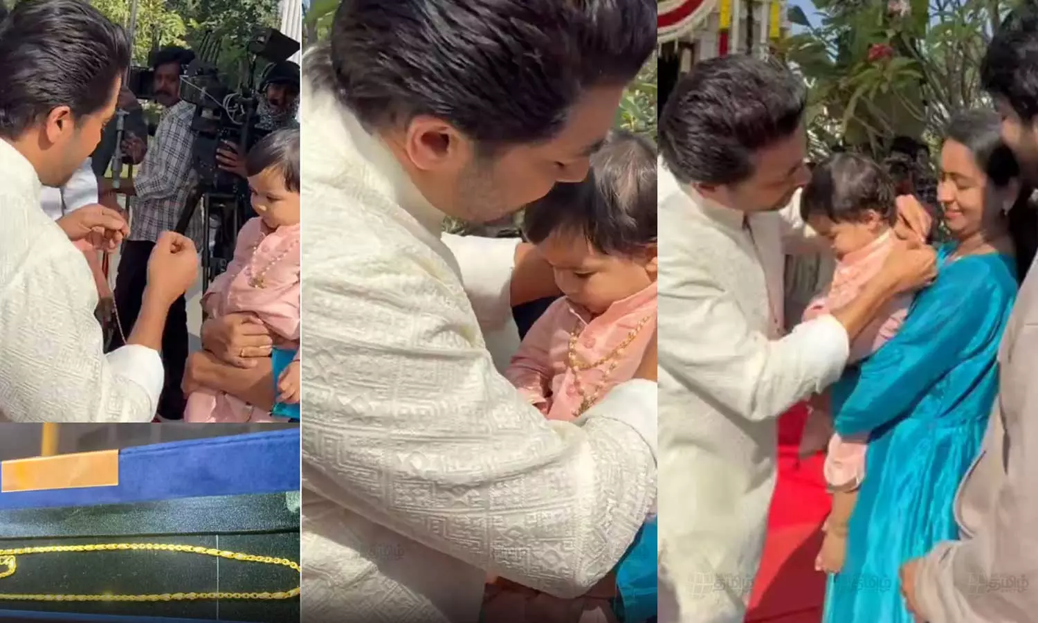 சூர்யா 46 படப்பிடிப்பில் சக நடிகரின் குழந்தைக்கு தங்க செயின் போட்ட சூர்யா - வைரல் வீடியோ சூர்யா 46 படப்பிடிப்பில் சக நடிகரின் குழந்தைக்கு தங்க செயின் போட்ட சூர்யா - வைரல் வீடியோ