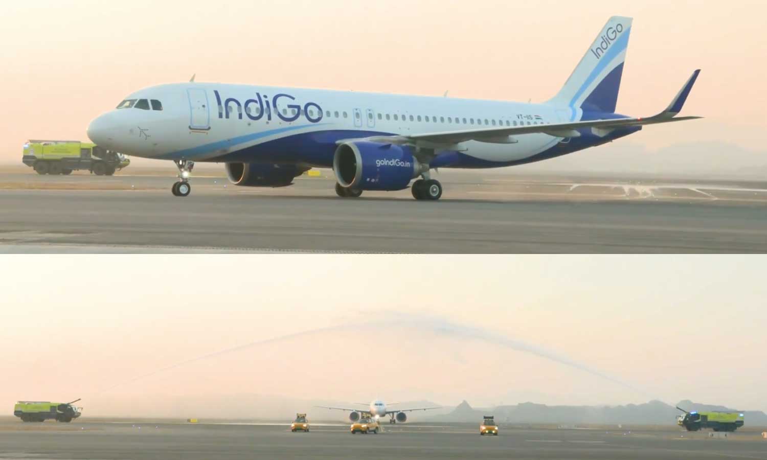 VIDEO: நவி மும்பை சர்வதேச விமான நிலையத்தில் தரையிறங்கிய முதல் விமானத்திற்கு வாட்டர் சல்யூட்