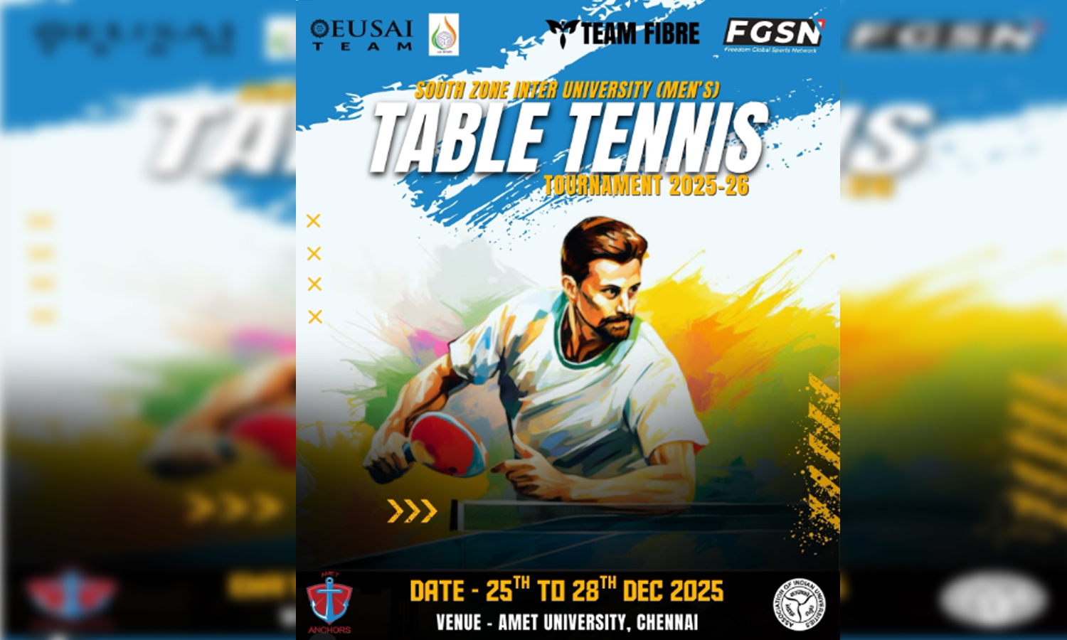 தென் இந்திய பல்கலைக்கழகத்தில் டேபிள் டென்னிஸ் போட்டி தொடங்கியது