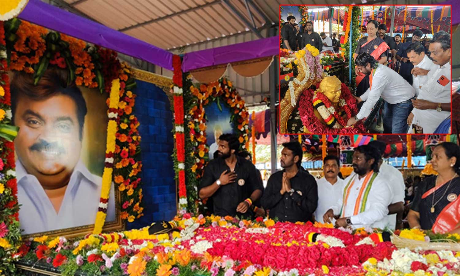 விஜயகாந்த் நினைவிடத்தில் மரியாதை செலுத்திய விஜய் வசந்த் எம்.பி.