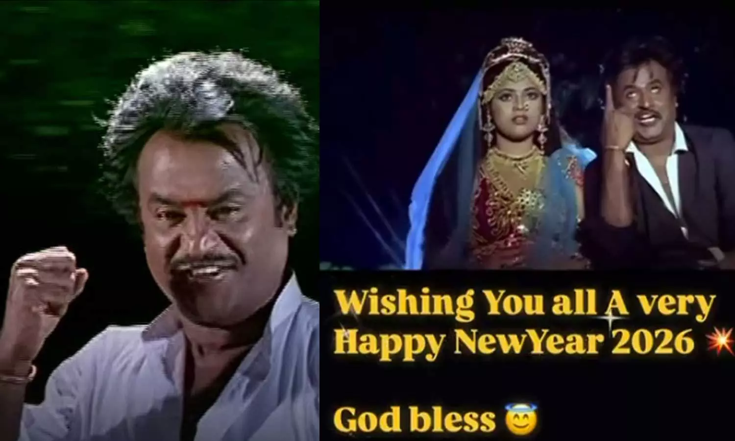 முத்து படக் காட்சியை பதிவிட்டு 2026 புத்தாண்டு வாழ்த்து கூறிய ரஜினிகாந்த்