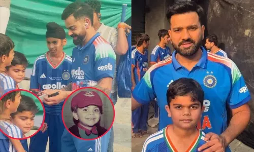 குட்டி விராட் கோலி உடன் புகைப்படம் எடுத்த ஹிட்மேன்- எண்ட்ரி கொடுத்த OG