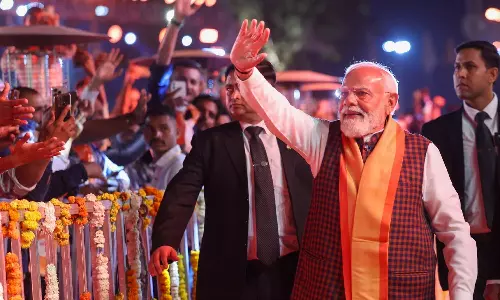 சோம்நாத் கோவிலில் டிரோன் நிகழ்ச்சியை கண்டு களித்தார் பிரதமர் மோடி