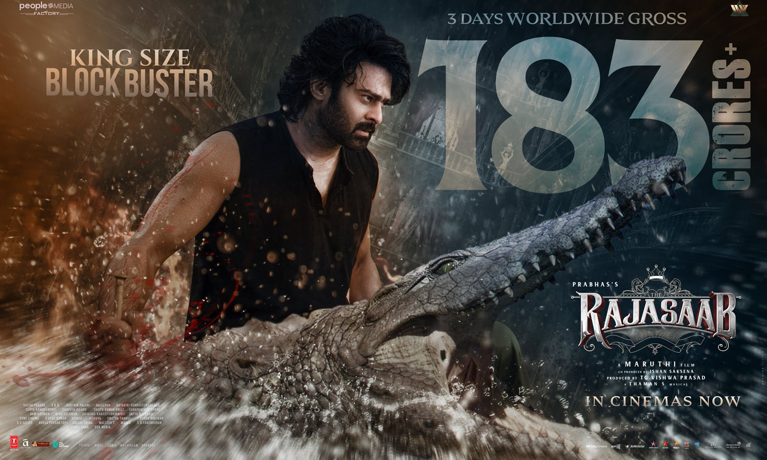 3 நாட்களில் ₹183 கோடி வசூலை வாரிச்சுருட்டிய 'தி ராஜா சாப்'