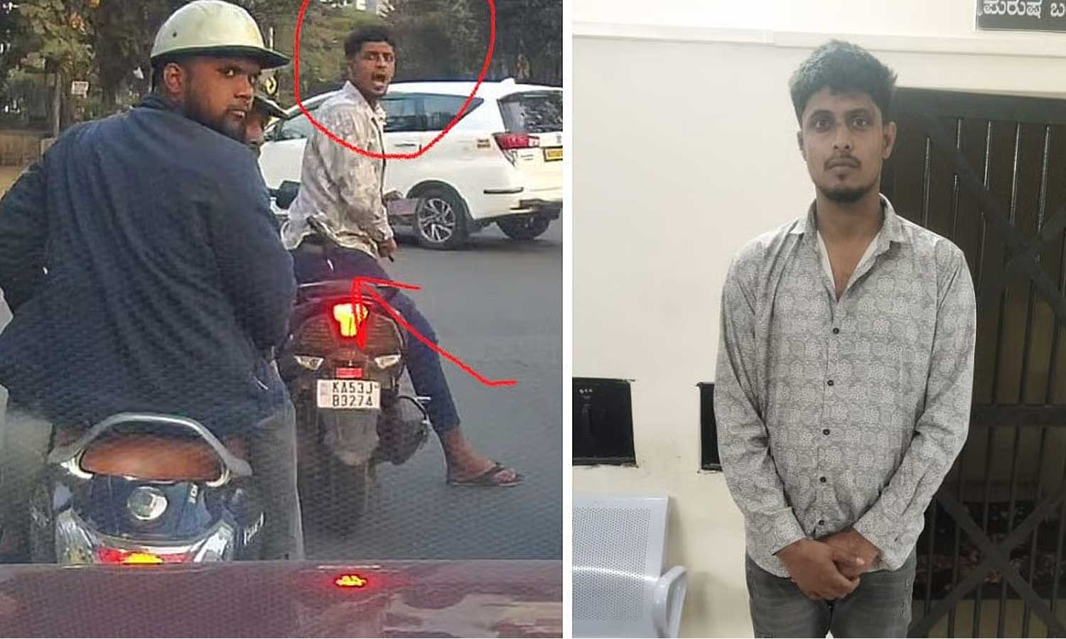 VIDEO: நடுரோட்டில் காரில் வந்த குடும்பத்தினரை கத்தியை காட்டி மிரட்டிய இளைஞர் கைது