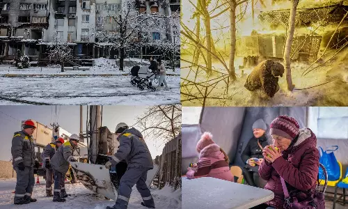மின்கட்டமைப்பை குறிவைக்கும் ரஷியா: கடுங்குளிரால் தவிக்கும் உக்ரைன் தலைநகர் மக்கள்