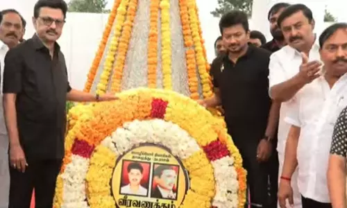 மொழிப்போர்த் தியாகிகள் நினைவிடத்தில் முதலமைச்சர் மு.க.ஸ்டாலின் மரியாதை