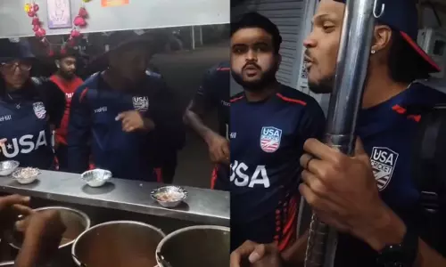 VIDEO: மும்பையில் பானி பூரியை பொளந்துகட்டிய அமெரிக்க வீரர்கள்