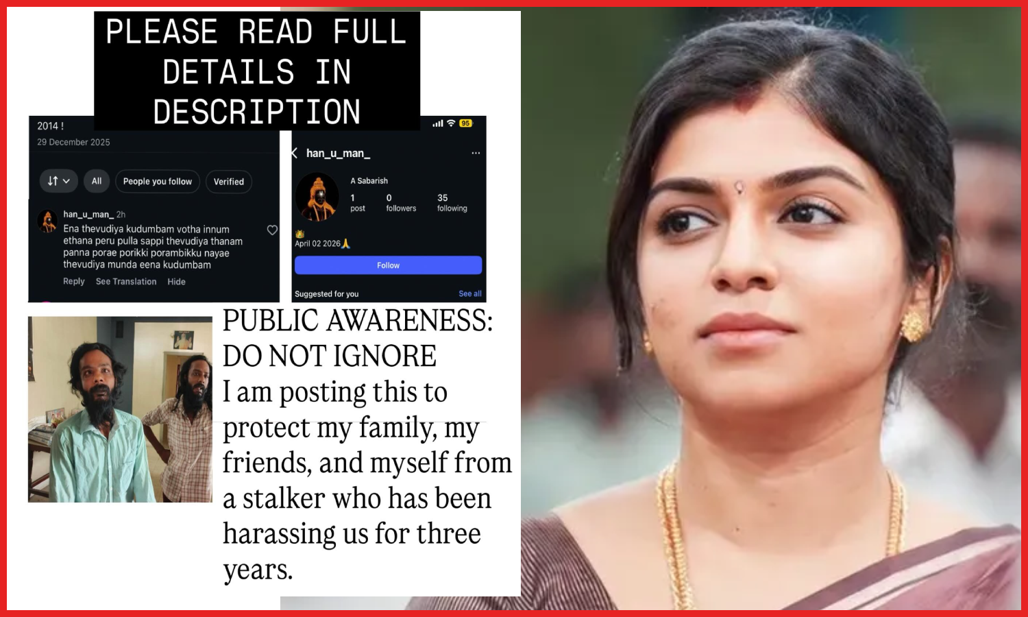 இன்ஸ்டாவில் தொல்லை கொடுத்த மர்ம நபர்... நடிகை ரவீனா ரவி பகீர் தகவல்