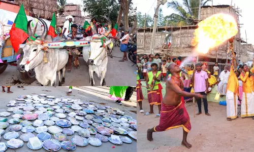 ஊர்மெச்ச நடந்த காதணி விழா: 20 இரட்டை மாட்டு வண்டிகளில் 200க்கும் மேற்பட்ட சீர்வரிசை