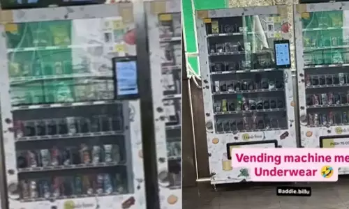 VIDEO: மெட்ரோ நிலையத்தில் உள்ளாடை விற்பனை செய்யும் எந்திரம்