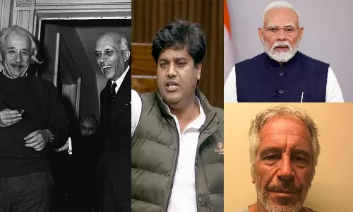 ஐன்ஸ்டீனுடன் நேருவின் பெயரும், எப்ஸ்டீனுடன் மோடியின் பெயரும் வரலாற்றில் நினைவுகூறப்படும்  - காங்கிரஸ் எம்.பி