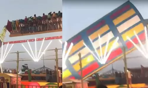 பொருட்காட்சியில் ராட்டினம் உடைந்து விபத்து.. மக்களை காக்க முயன்ற போலீஸ் அதிகாரி பலி - 13 பேர் படுகாயம்