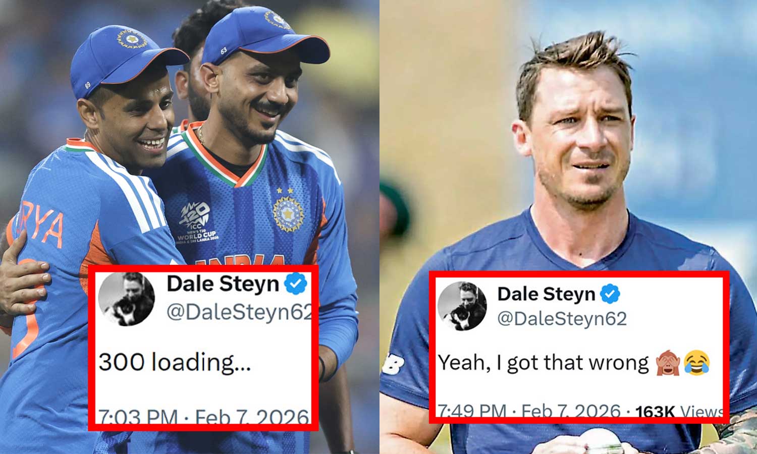 டி20 உலகக் கோப்பை: இந்திய அணி 300 ரன்கள் அடிக்கும் என்ற டேல் ஸ்டெயின் பதிவு இணையத்தில் வைரல்