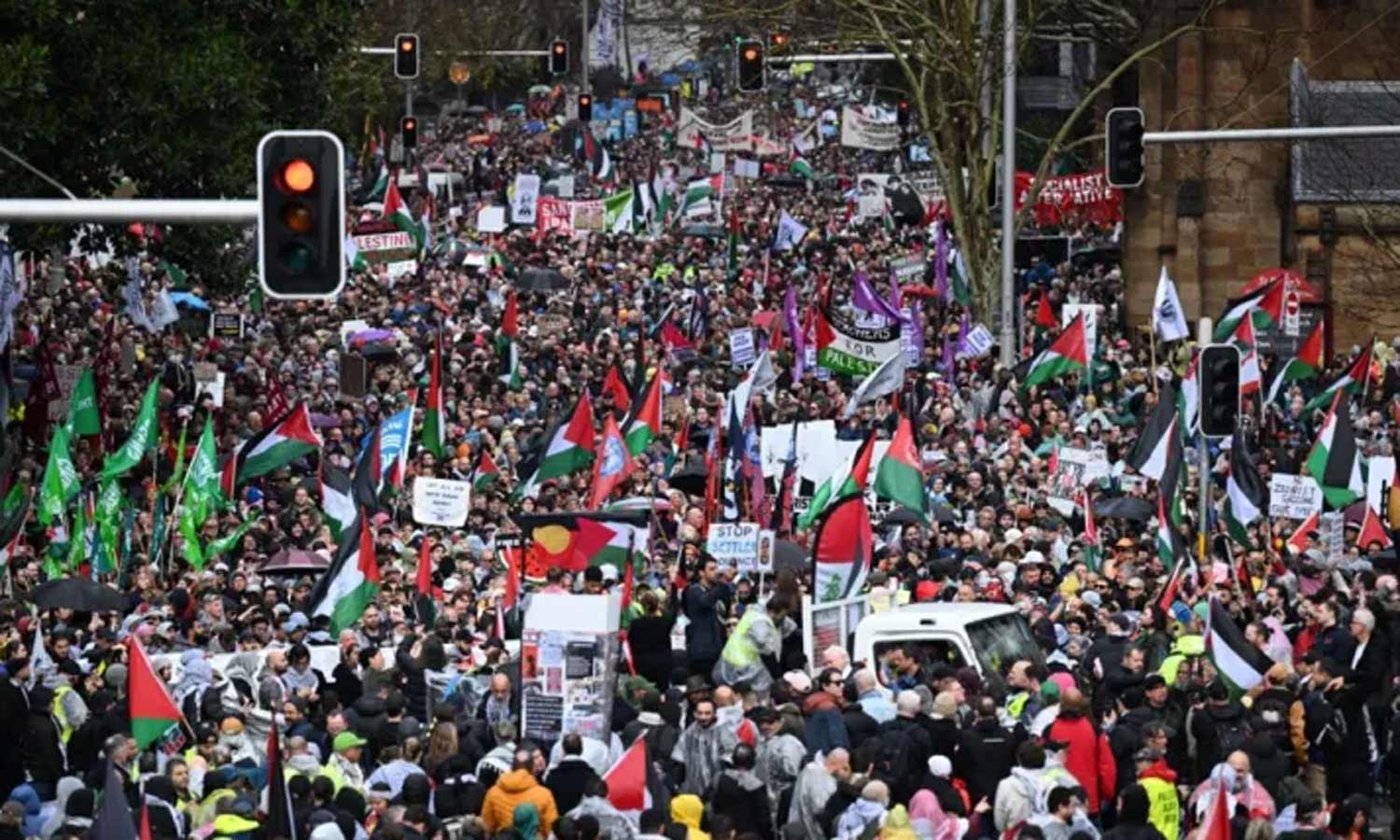 இஸ்ரேல் அதிபர் வருகைக்கு சிட்னியில் எதிர்ப்பு: ஆயிரக்கணக்கில் திரண்டு ஆர்ப்பாட்டம்