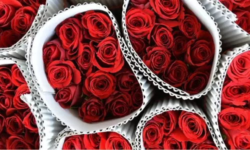 நாளை காதலர் தினம்: ரோஜா பூங்கொத்துக்கள் ரூ.600 வரை விலை உயர்வு