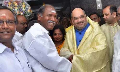 மத்திய அமைச்சர் அமித் ஷாவுடன் புதுச்சேரி முதல்வர் ரங்கசாமி தனியாக சந்தித்து ஆலோசனை