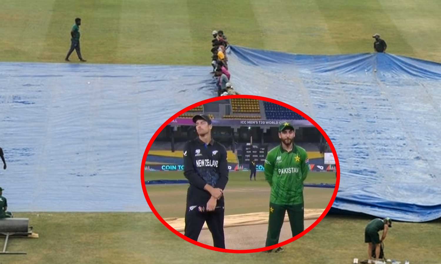 டி20 உலகக் கோப்பை: மழையின் காரணமாக பாகிஸ்தான் - நியூசிலாந்து போட்டி தொடங்குவதில் தாமதம்