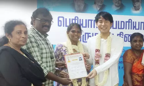ஜப்பான் மாப்பிள்ளைக்கும் தமிழ்ப் பெண்ணுக்கும் சென்னையில் நடைபெற்ற சுயமரியாதை திருமணம்!