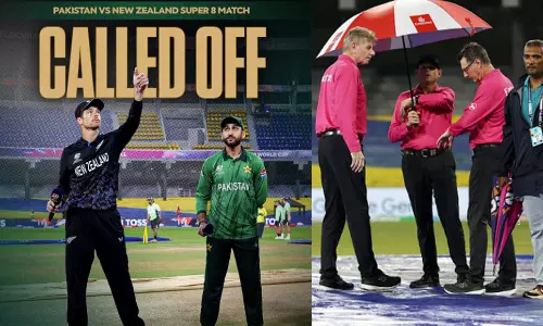 டி20 உலகக் கோப்பை: கனமழையின் காரணமாக பாகிஸ்தான் - நியூசிலாந்து போட்டி ரத்து